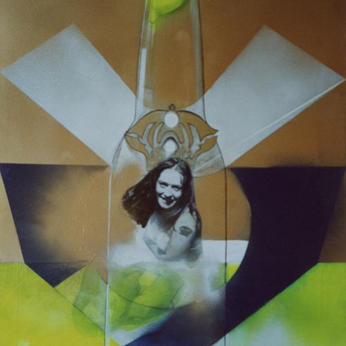 Corona México, Acrílico y collage sobre lienzo