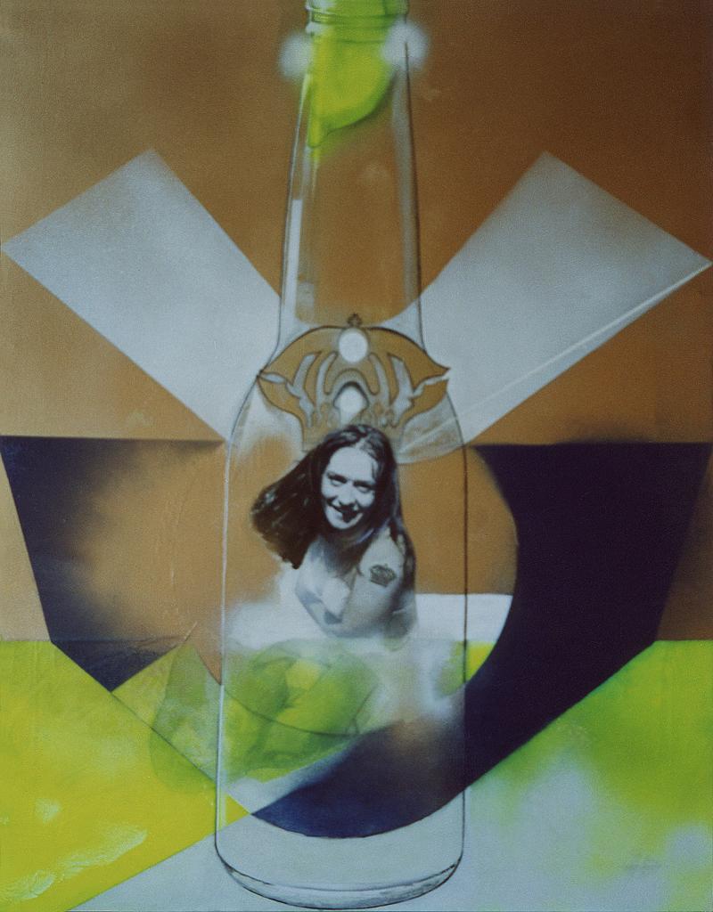 Corona México, Acrílico y collage sobre lienzo